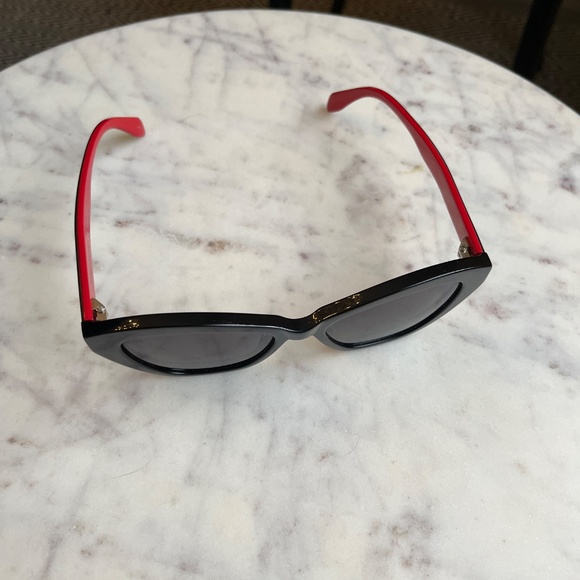 Alexander McQueen cat-eye sunglasses in black with red accents, EUC - Picture 11 of 15